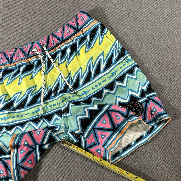 Maui and Sons Mens‎ 6" Stretch Swim Trunks Medium Shorts Lined 90s Island Slice - Picture 9 of 9